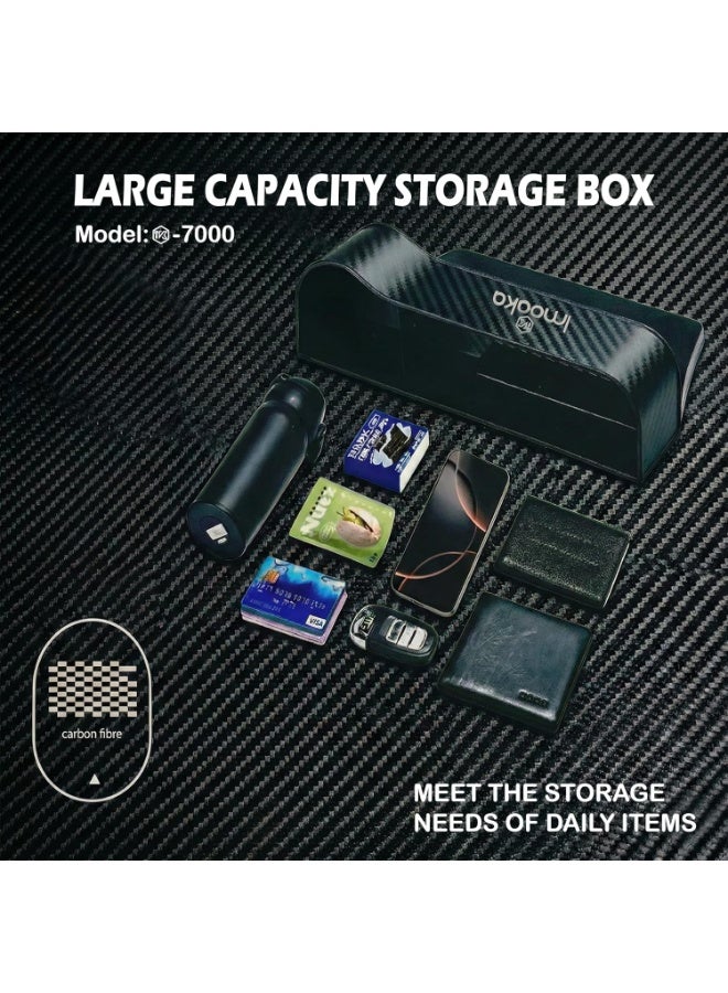 Imoaka Car Seat Gap Organizer, Model IK7000, Carbon Fibre Storage Box, Large Capacity Console Side Pocket, Plug and Play Installation - Image 4