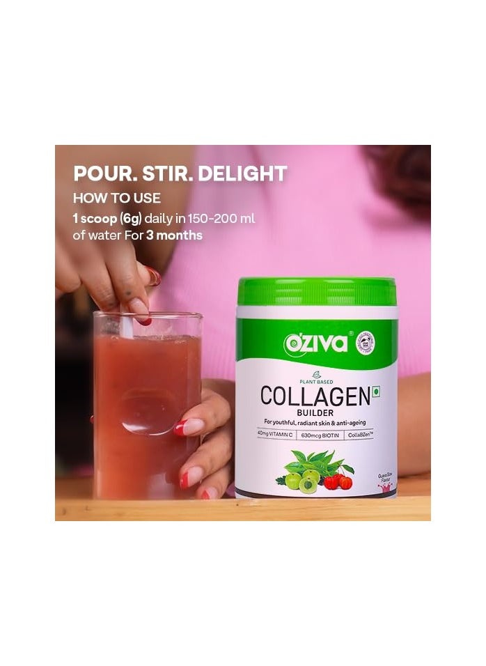 OZiva - Plant Based Collagen Builder for Glowing Youthful Hair & Skin Supplement for Men & Women 250gm - Image 1