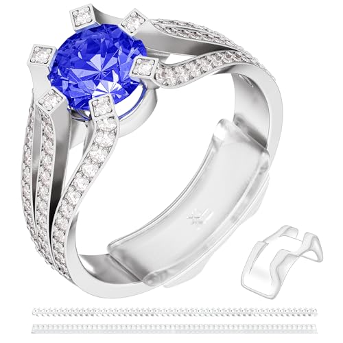 ELETIUO 22 Pack Invisible Ring Size Adjuster for Loose Rings,2 Styles Ring Reducer Jewelry Guard Ring Resizer,Multiple 16 Inserts 8 Sizes and 6 Spirals 2 Sizes,Silicone Ring Tightener Fit for Almost Ring - Image 1