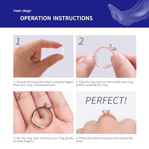 ELETIUO 22 Pack Invisible Ring Size Adjuster for Loose Rings,2 Styles Ring Reducer Jewelry Guard Ring Resizer,Multiple 16 Inserts 8 Sizes and 6 Spirals 2 Sizes,Silicone Ring Tightener Fit for Almost Ring - Image 5