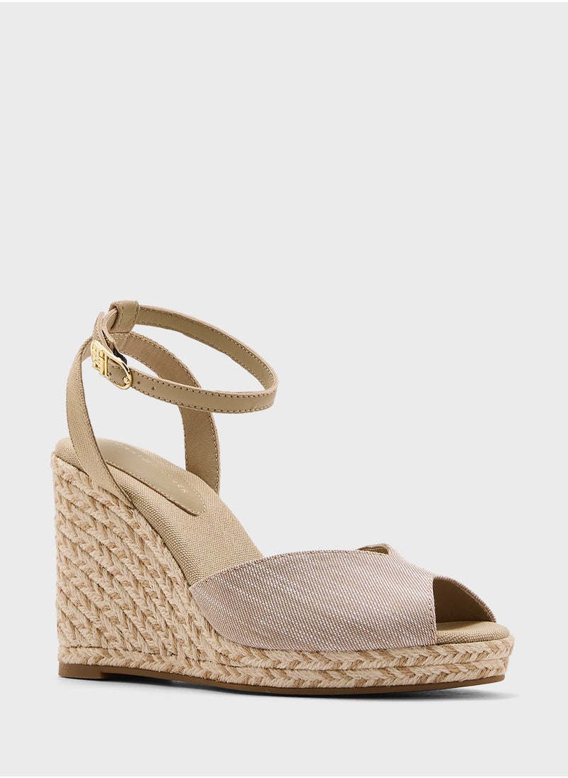 TOMMY HILFIGER CHAMBRAY HIGH WEDGE ESPADRILLES  - Image 2