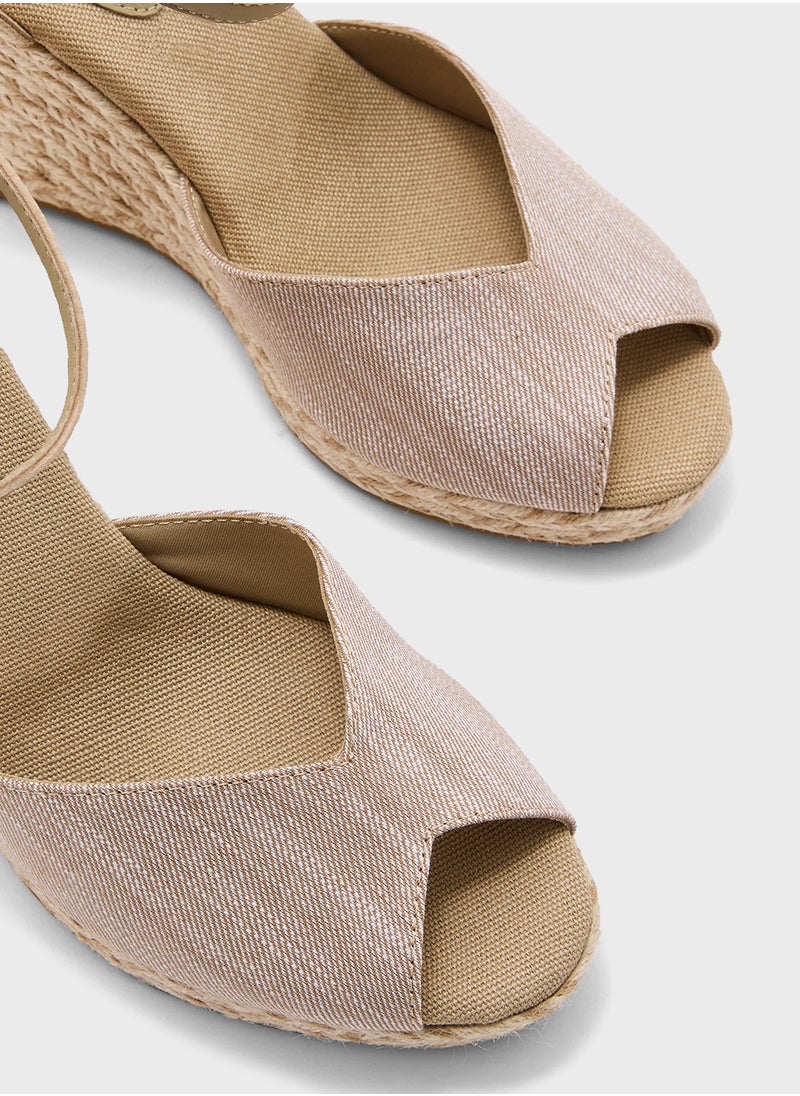 TOMMY HILFIGER CHAMBRAY HIGH WEDGE ESPADRILLES  - Image 4