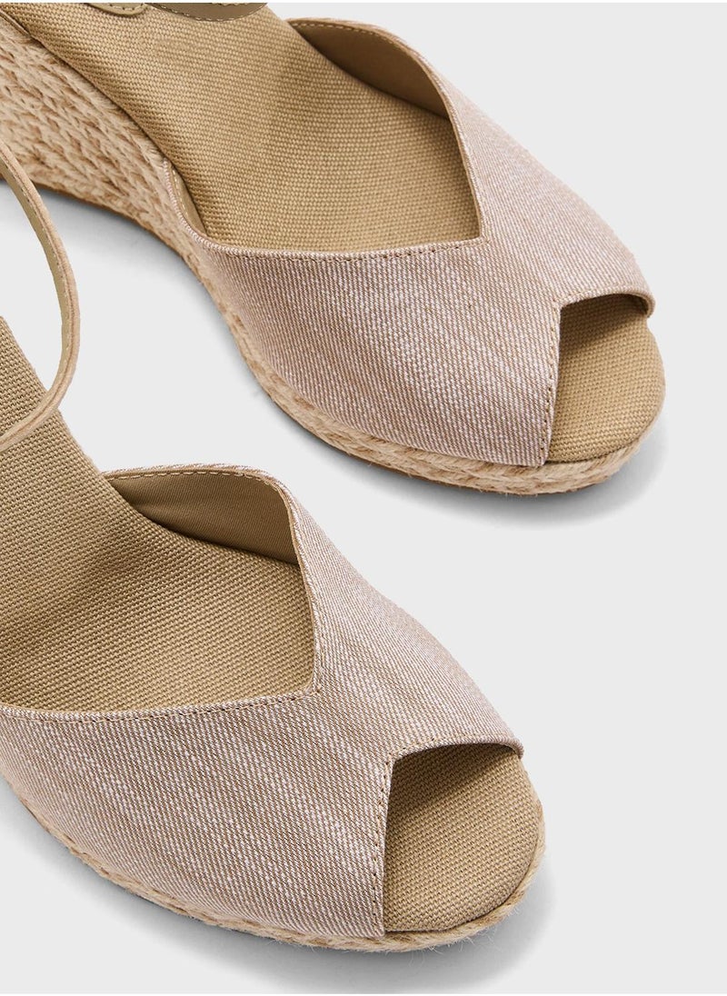 TOMMY HILFIGER CHAMBRAY HIGH WEDGE ESPADRILLES  - Image 5