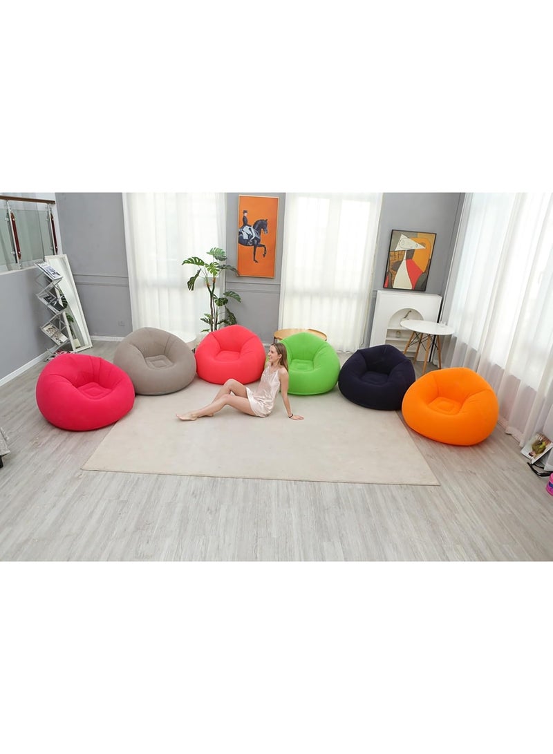 Kimaya Inflatable Chair Sofa, Blow up Seat Gaming Lounger, Indoor Outdoor Camping Garden Stylish Soft Plush Fabric for Adults Kids Single, Multicolor - Image 2