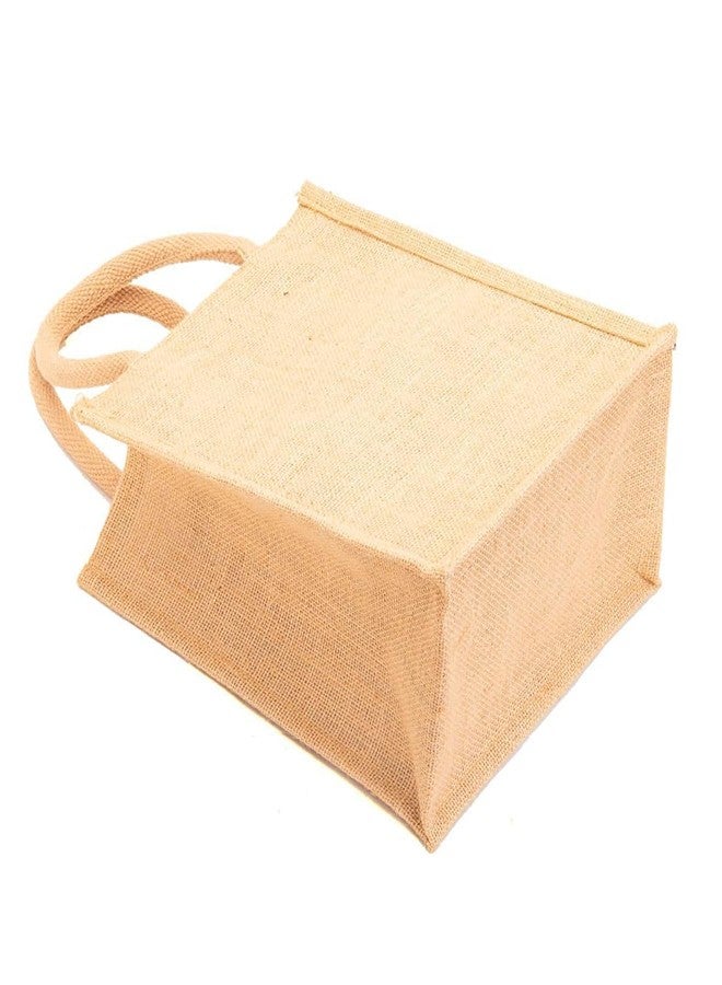 Clapcart Waterproof Zipper Closer Jute Bag, Lunch Bags Multipurpose for Office Women & Men | Girls & Boys | Tote Lunch Bag - Image 2
