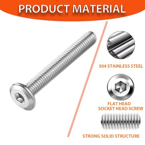 Socell M8x10mm Hex Socket Head Cap Screws Furniture Screws Bolts,30pcs M8x1.25 Bolts,304 Stainless Steel 18-8, Crib Screw,Binding Screw,Furniture Bolt,Hex Spanner Included - Image 3