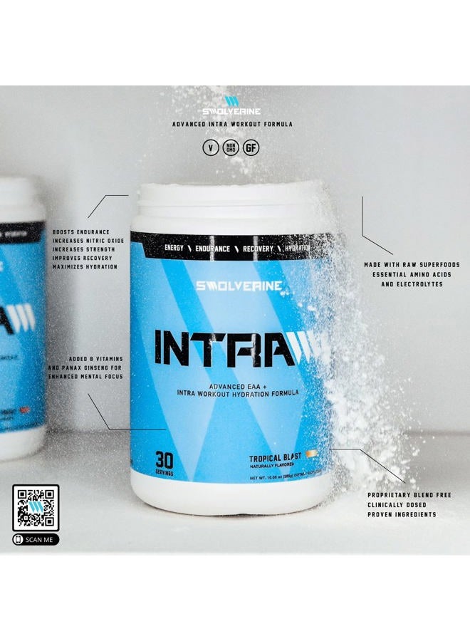 Swolverine Intra | Essential Amino Acids, Electrolytes, Coconut Water, Pomegranate, Tart Cherry, Spirulina, Vegan, Non-GMO, Gluten Free (30 Servings, Tropical Blast) - Image 3