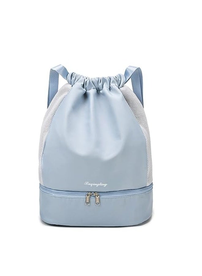Joyzzz Drawstring Backpack, Swimming Bag with Dry Wet Separation Compartment, Waterproof Fitness Bag Storage Bag Backpack, Beach Backpack Travel Portable Equipment for Men Women Unisex