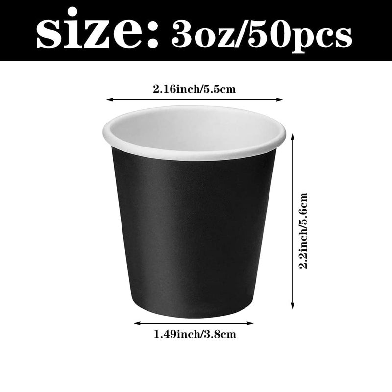 Huaiid Huaiid 3 oz 50 Packs Small Disposable Bathroom Mouthwash Cups Bathroom Paper Cups Espresso Paper Cups Small Paper Cups for Snack Bathroom Espresso Perfect for Home Condos Rvs Campers (Black) - Image 2