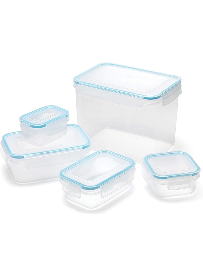 أديس مجموعة من 5 قطع من حاويات تخزين الطعام القابلة للقفل مع أغطية قابلة للقفل، شفافة - Image 2