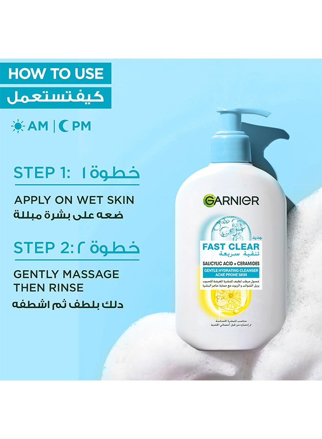 garnier Garnier Fast Clear Gentle Cleanser, Hydrating Face Wash for Acne Prone Skin, 250ml - Image 4