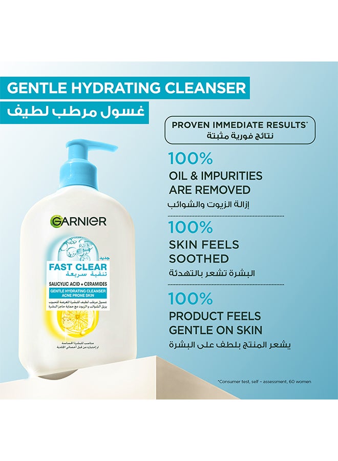 غارنييه غسول لطيف للوجه من غارنييه فاست كلير - للبشرة المعرضة للحبوب – تنظيف عميق وترطيب مكثف  – غني بحمض الساليسيليك والسيراميدات – خالٍ من الكبريتات والعطور، 250 مل - Image 4