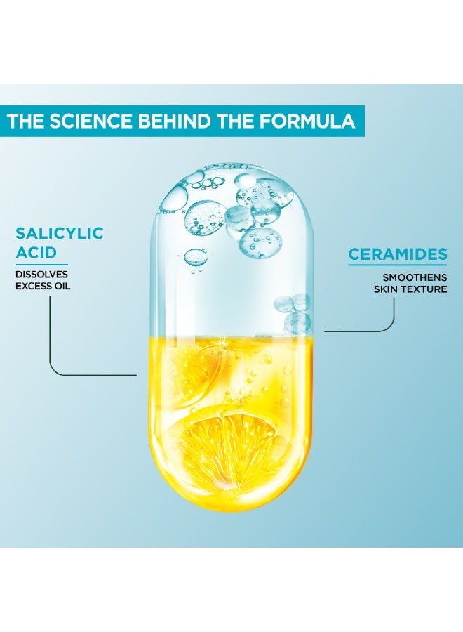 غارنييه غسول لطيف للوجه من غارنييه فاست كلير - للبشرة المعرضة للحبوب – تنظيف عميق وترطيب مكثف  – غني بحمض الساليسيليك والسيراميدات – خالٍ من الكبريتات والعطور، 250 مل - Image 5