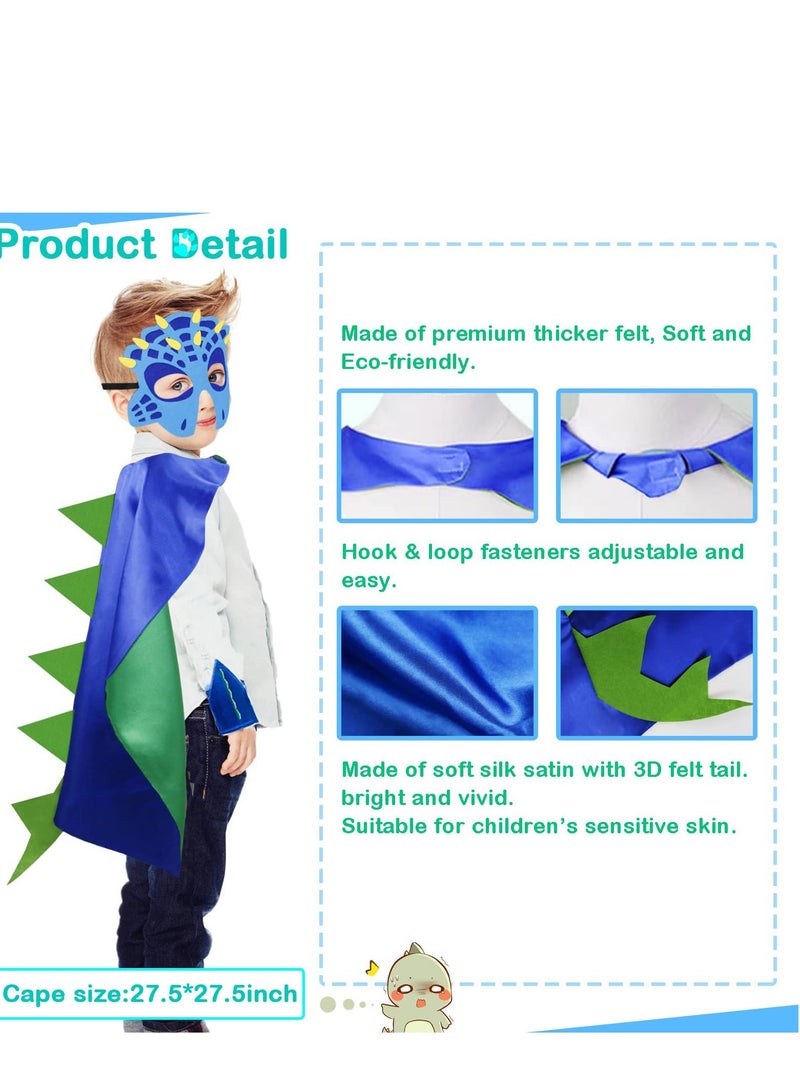 Captaintech Dinosaur Costume for Toddler Kids, Skin Print Animal Cape Mask and Bracelets as Boys Girls Dress Up Play Toys Party Gifts Jungle Theme Supplies Stage Performance - Image 3
