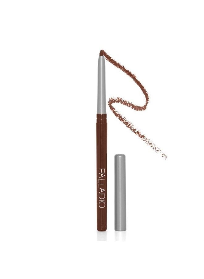 PALLADIO - Retractable Waterproof Lip Liner High Pigmented and Creamy Color Slim Twist Up Smudge Proof Formula with Long Lasting All Day Wear No Sharpener Required, Coffee, 1 Count - Image 1