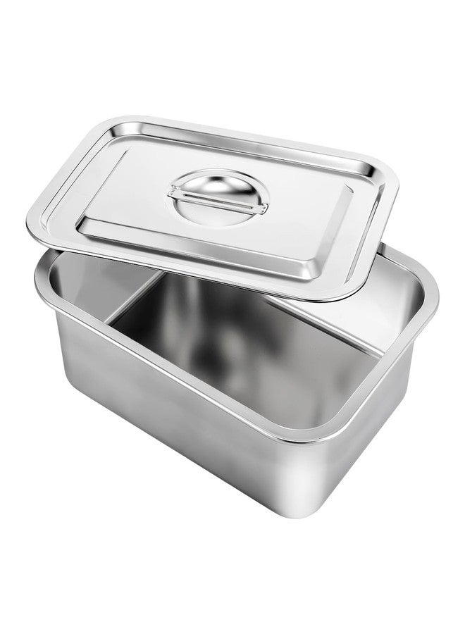 Funnymoom 1 Sets Deep Lasagna Baking Pan with Lid, 11 x 14.2 x 4 Inch 7.4 Qt Large Stainless Steel Nonstick Lasagna Baking Roasting Pans Casserole Dishes for Oven with Lids - Image 1