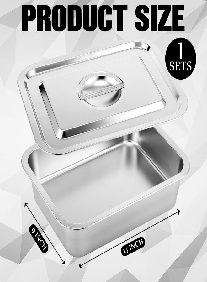 Funnymoom 1 Sets Deep Lasagna Baking Pan with Lid, 11 x 14.2 x 4 Inch 7.4 Qt Large Stainless Steel Nonstick Lasagna Baking Roasting Pans Casserole Dishes for Oven with Lids - Image 3