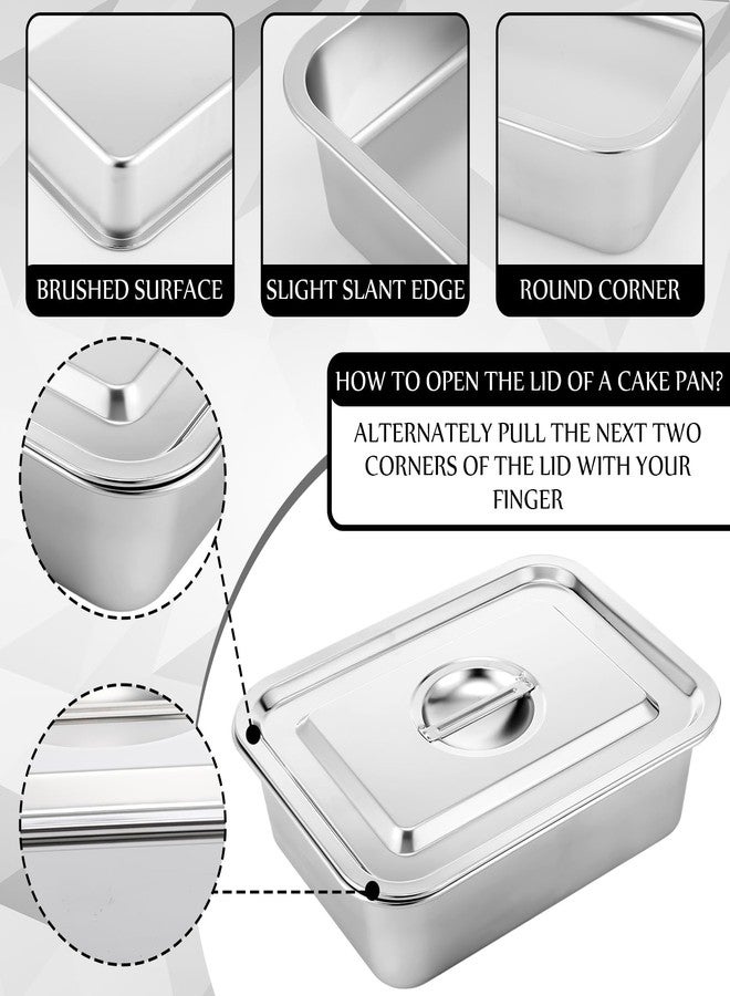 Funnymoom 1 Sets Deep Lasagna Baking Pan with Lid, 11 x 14.2 x 4 Inch 7.4 Qt Large Stainless Steel Nonstick Lasagna Baking Roasting Pans Casserole Dishes for Oven with Lids - Image 5