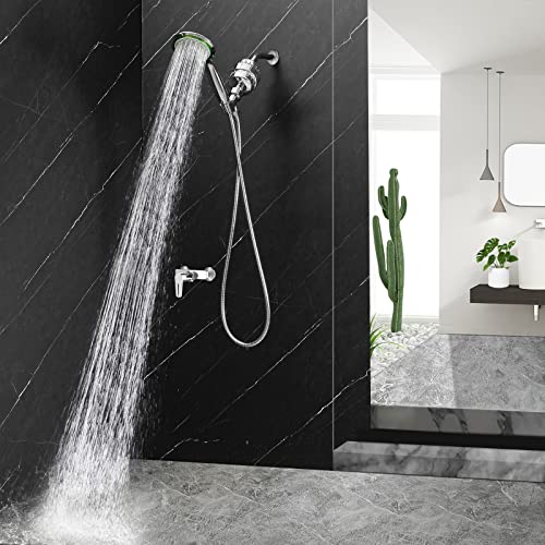 Luxau Filtered Shower Head Combo, Includes 79" Hose, 20 Stage Shower Filter Head, High Pressure Handheld Spray Showerhead, Shower Arm Mount Holder, for Hard Well Water Chlorine, Chrome (S10) - Image 5