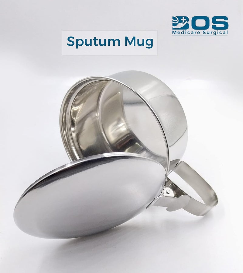 BOS MEDICARE SURGICAL BOS MEDICARE SURGICAL Spitting Mug with Lid Sputum with Cover Stainless Steel Leak Proof  - Image 3