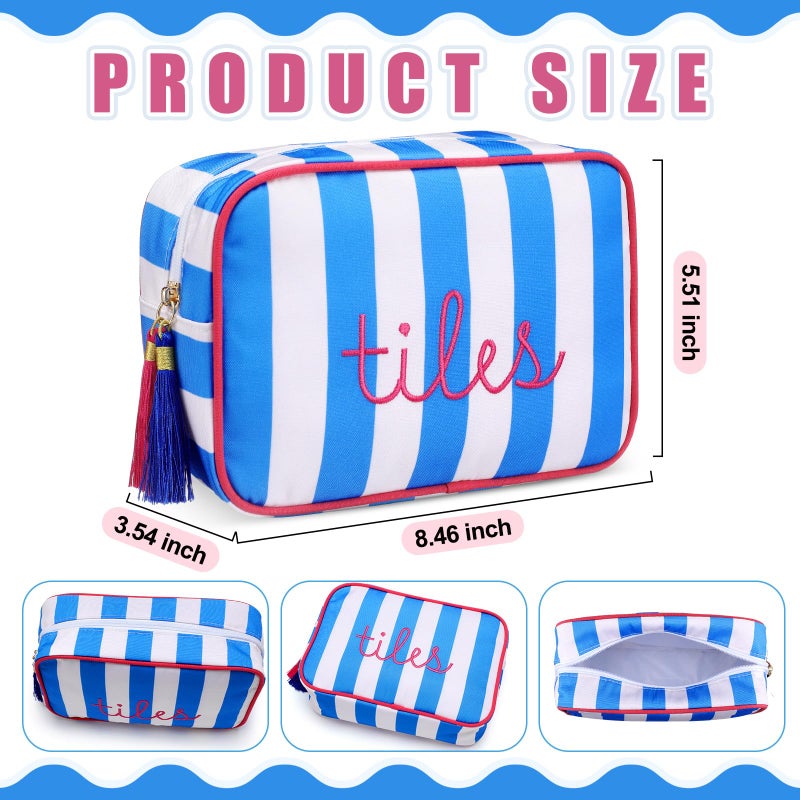 Sanwuta Mahjong Tile Bag with Zipper, Mahjong Storage Pouch Mah Jong Bags for Tiles Board Game Pieces Game Party Travel Gatherings Accessories, 8.46 x 5.51 x 3.54 Inch(Dark Blue,Classic) - Image 2