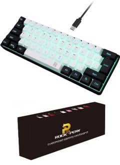 Rock Pow 61 Keys RGB Gaming Keyboard 60% Mini Wired Waterproof for Gamer  - Image 1
