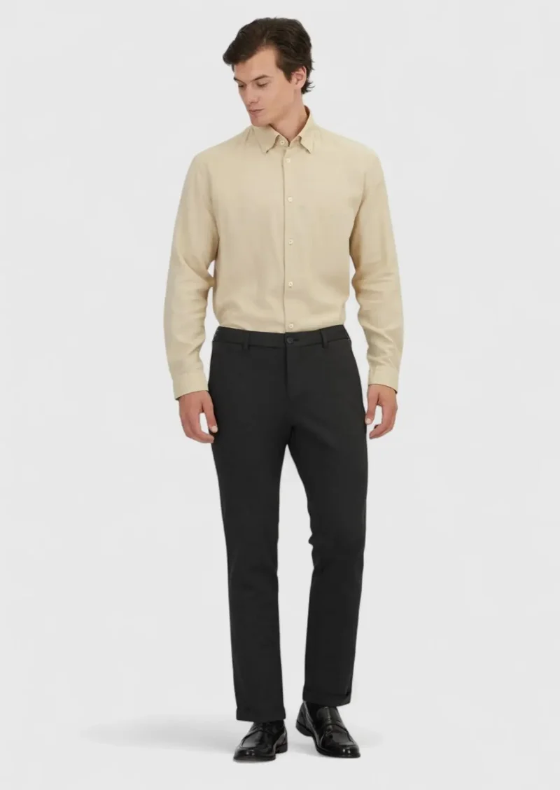 RAMSEY Hard Coal Knitting Jogging Fit Casual Trousers