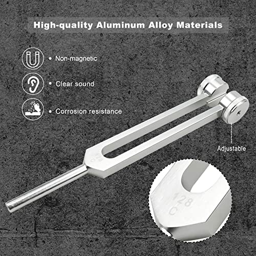 GUZIKO Tuning Fork Set 4 Pcs 128Hz 256Hz 512Hz 528Hz Tuning Forks for Healing Chakra Set with Reflex Hammer for Buddhists Yoga Teacher Sound Healer - Image 3