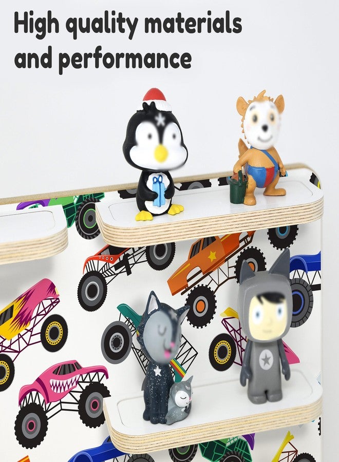 stadtecken® Wooden Shelf for Toniebox – Holds Up to 40 Tonies – Wall-Mountable Storage Organizer for Kids’ Room – Expandable & Compatible with Toniebox Figures (Monster Trucks) - Image 3