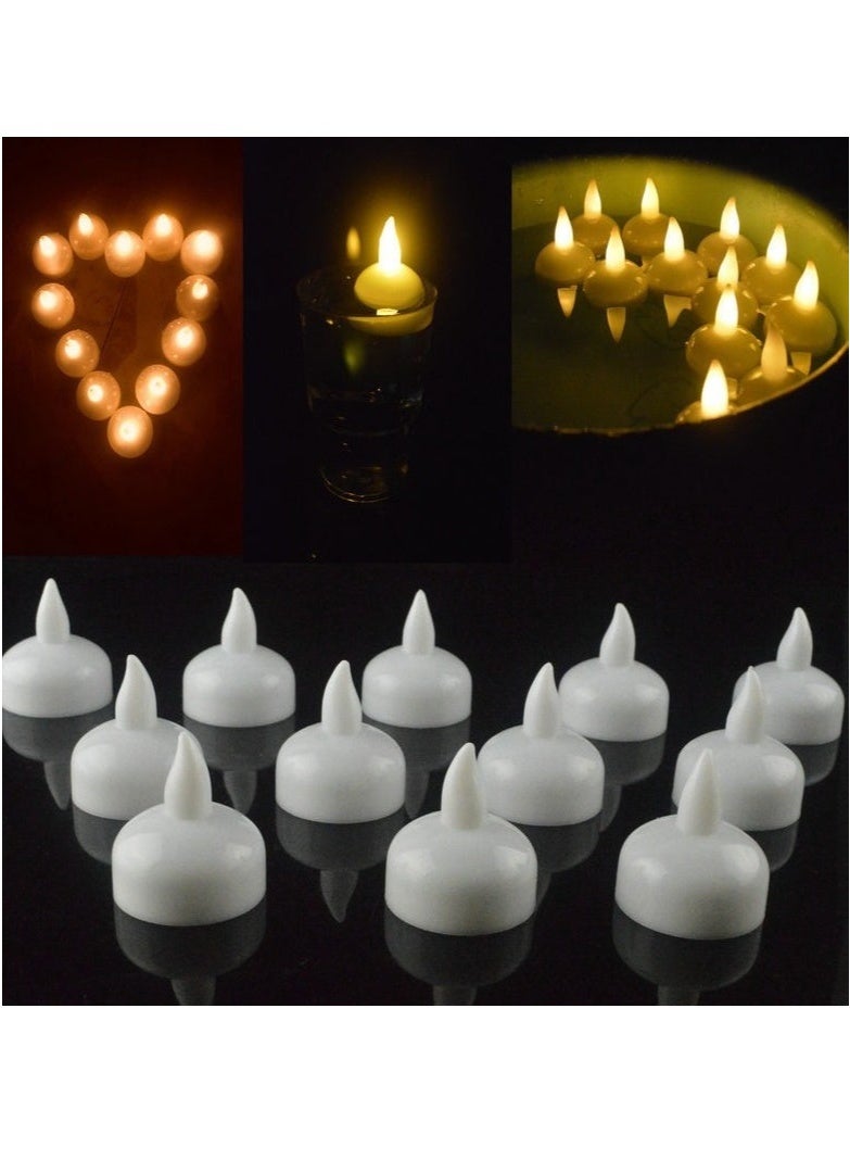 GIFT 12Pcs Waterproof LED Lamp Floating Candles Flameless Tealights Ramadan Lights - Image 1