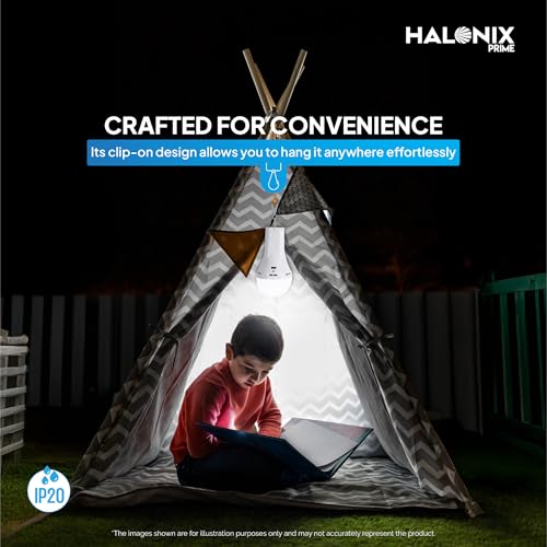 Halonix 5W Portable LED Torch + Bulb 2-In-1 Emergency Hanging Lantern,Rechargeable Emergency Light With Type C Charging,Portable LED Light,4 Hours Battery Backup,Cool Day Light,Pack Of 1,White - Image 2