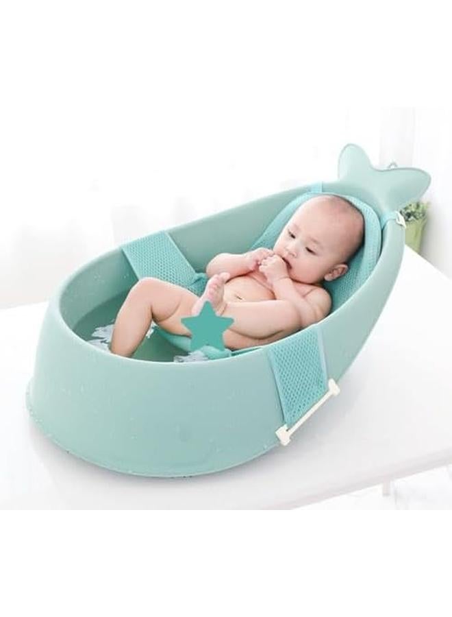 سكاي تاتش حوض استحمام الطفل مع وسادة باثمات حوض استحمام الطفل الحوت مع حوض استحمام فتحة الصرف مع عدم الانزلاق للطفل صبي فتاة - Image 2