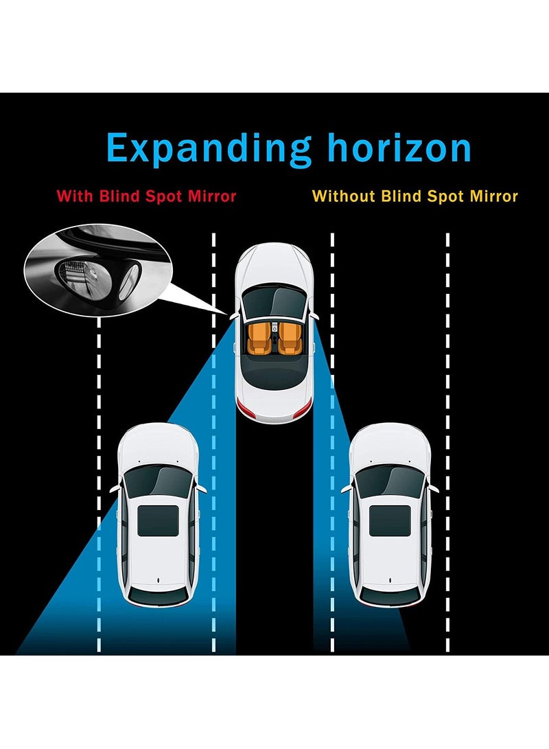 360 Degree Car Rearview Mirror High Definition Convex Glass Wide Angle Auxiliary Mirror with Dead View Mirror Black 1Pcs - Image 5