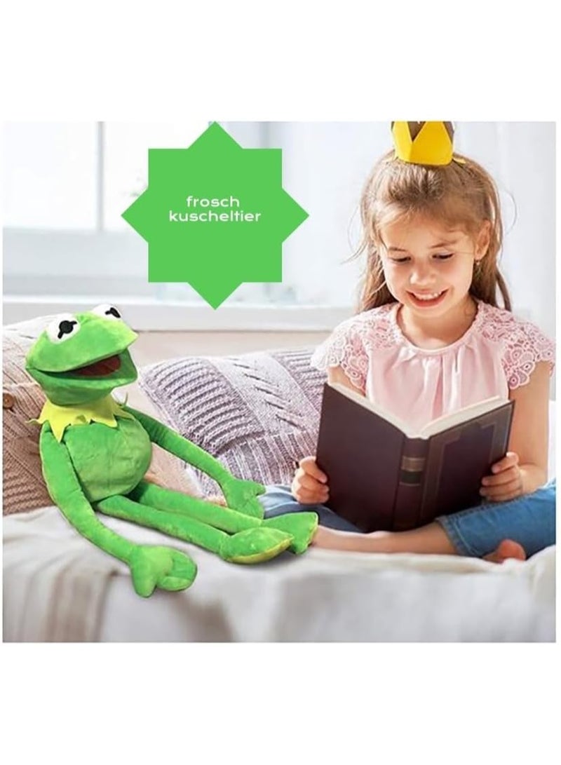 Muppets Hand puppet Kermit The Frog for Kids Frog Plush Toy Kermit Doll Anime Gifts with 50 Stickers - Image 2