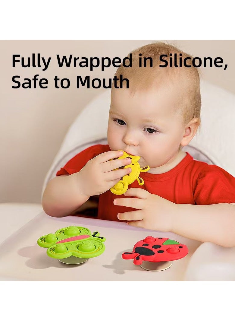 Suction Cup Spinner Toys for Babies - All Silicone Baby Spinners for High Chair, Airplane, Windows, Wall, Toddler Travel Toy, Spinning Fidget Toys, Sensory Bath Toy for Kids  - Image 2