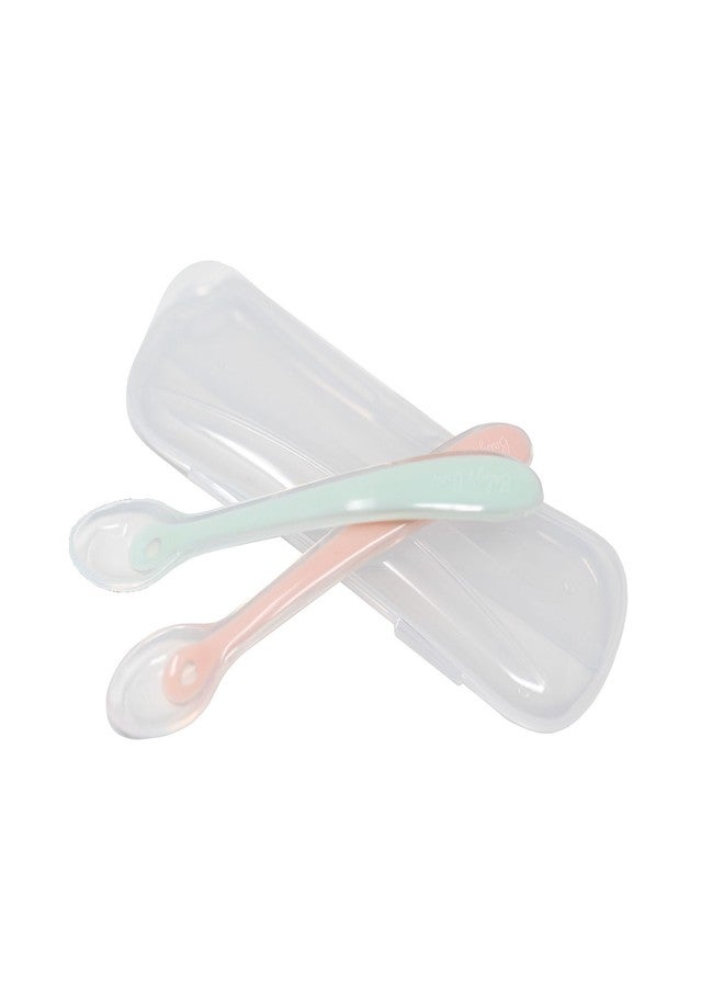 Baby's Brew Flexi Spoons + Travel Case - Silicone Baby Spoons (6.25, 2, Units) - Image 1