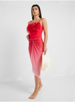 ELLA Swimsuit With 3D Floral & Ombre Beach Sarong  - Image 1