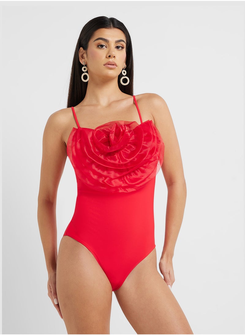 ELLA Swimsuit With 3D Floral & Ombre Beach Sarong  - Image 3