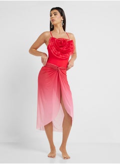 ELLA Swimsuit With 3D Floral & Ombre Beach Sarong  - Image 5