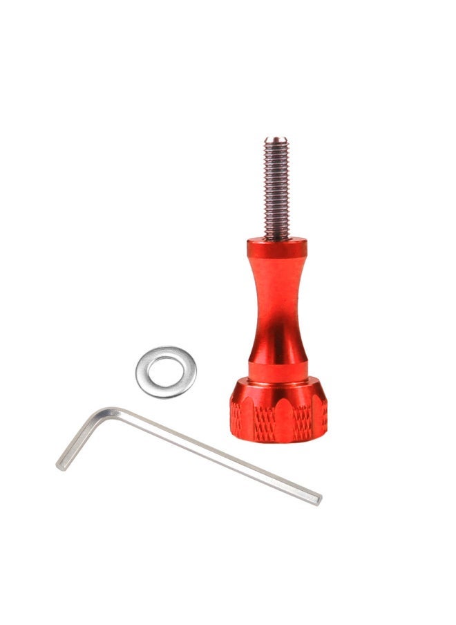 Generic Suitable For GoPro11/10 Insta360 X3/2 Motion Camera Long And Short Screw Aluminum Alloy Fixed Screw Wire-Color:Long Wrench Washer Red  - Image 1