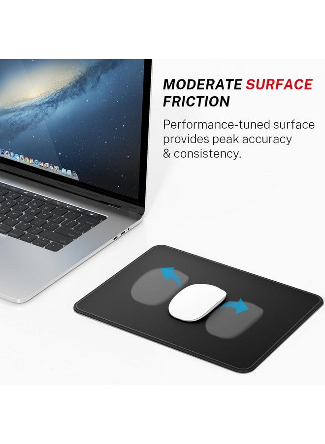 MROCO Mouse Pad [30% Larger] With Anti-Fray Stitching, Premium-Textured & Waterproof Computer Mousepad With Non-Slip Rubber Base, Gaming Mouse Mat For Laptop, Office & Home, 8.5 X 11 Inch, Black - Image 2