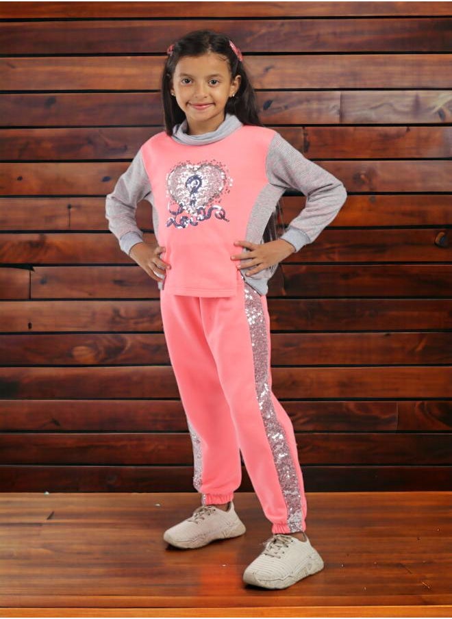 CHOiCE - Girls' Pajama, Embroidered Cotton Striped Melton with Heart Pattern, for 6-year-olds, for the 2024 season, made from high-quality fabric and super-soft materials, featuring vibrant and attractive colo - Image 1
