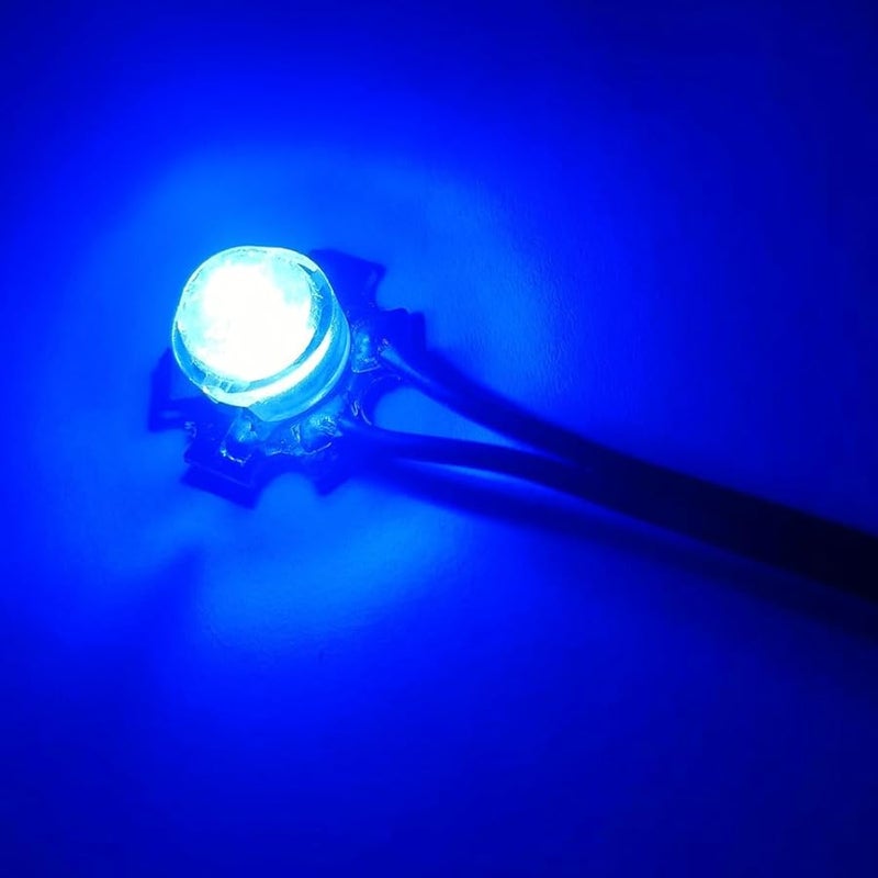 Blue 460 60 Degree 3W COB LED Chip Light Bulb 10 Sets with Wires and Bracket for DIY - Image 2