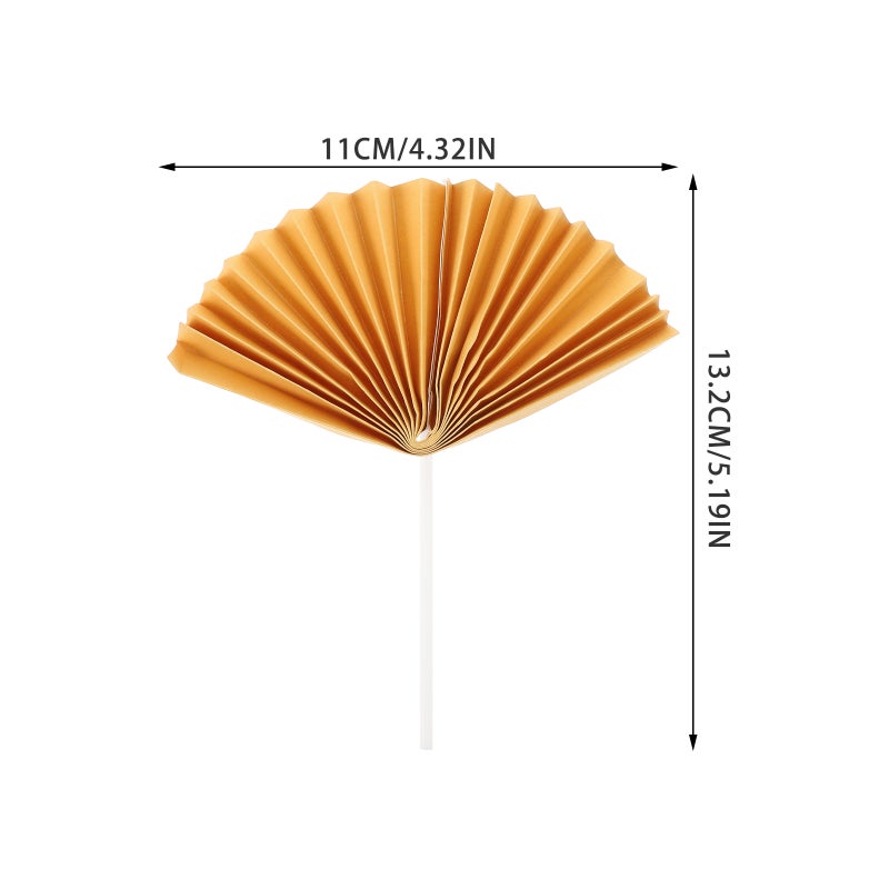 Fan Cake Topper, Elegant Paper Picks for Creative Dessert Decoration, Durable Design - Image 2