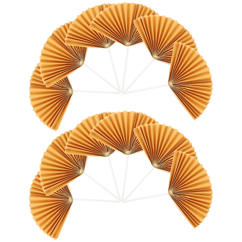 Fan Cake Topper, Elegant Paper Picks for Creative Dessert Decoration, Durable Design - Image 3