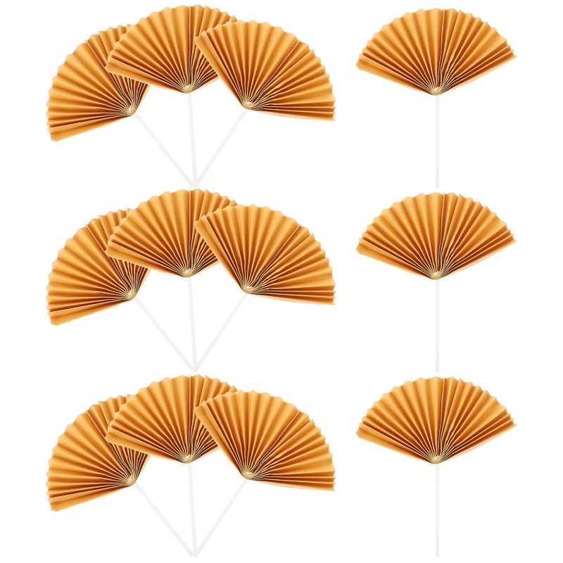 Fan Cake Topper, Elegant Paper Picks for Creative Dessert Decoration, Durable Design - Image 1