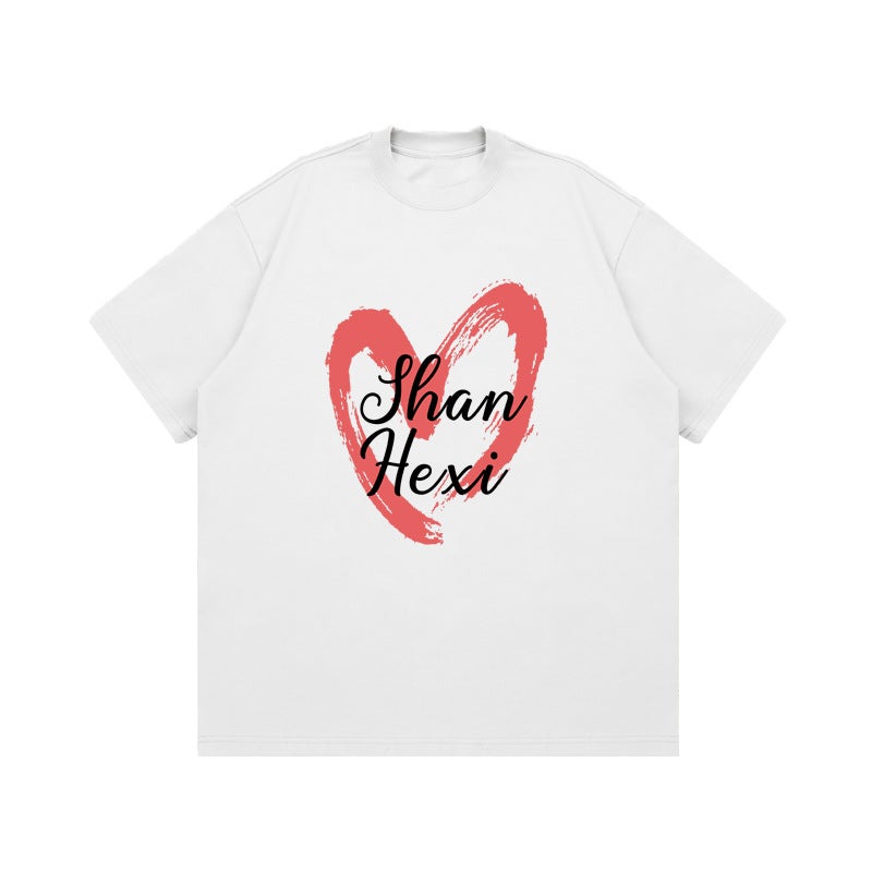 Korean Style 2024 Graffiti Letter Printed T-Shirt Short Sleeve T-Shirt Men'S And Women'S Loose All-Match Ins Trendy Top - Image 5