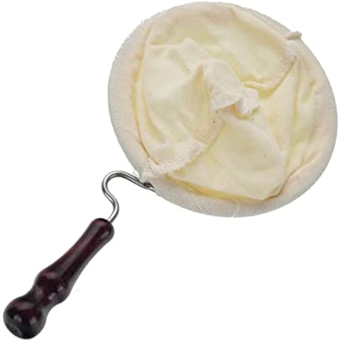 CENPEK 2 Pcs Coffee Filter Cloth Tea Filter Handmade Cafe Flannel Cloth Filter Bag Tea Strainer Coffee Sock Bag Reusable Flannel Coffee Dripper With Wooden Handle For Home Office Handmade Cafe Use - Image 5