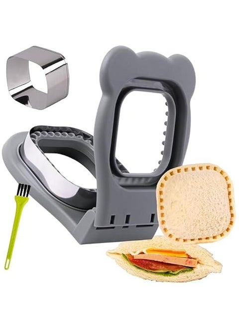 Uncrustables Sandwich Maker Sealer Cutter, Crustless Square Shape in Grey
