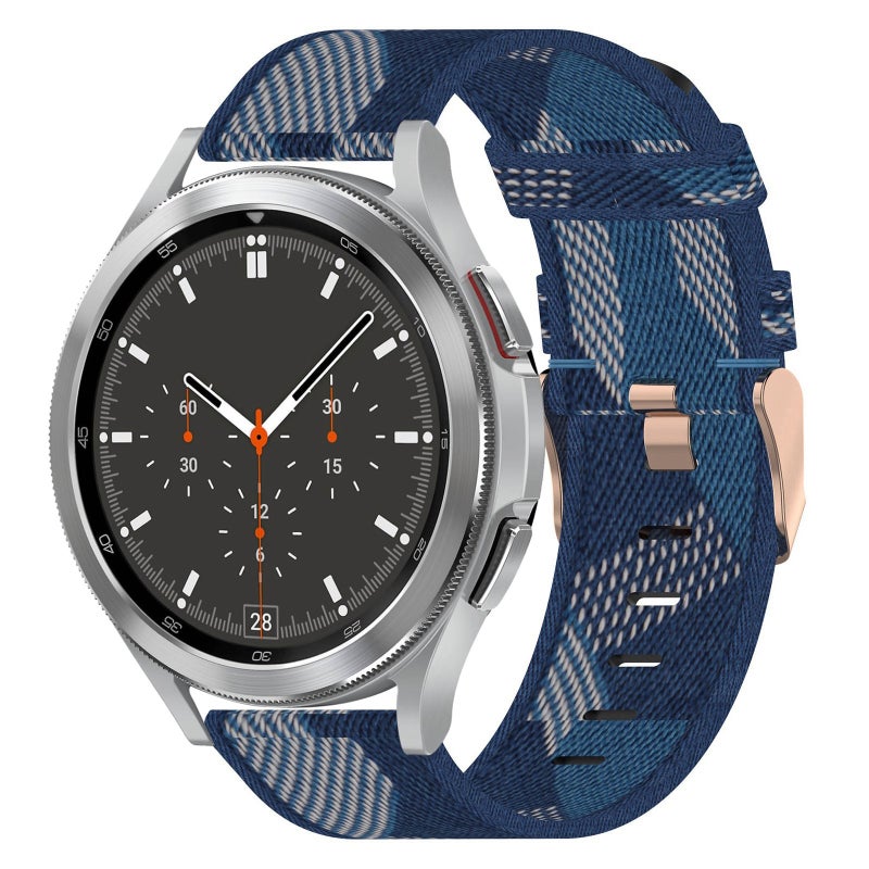 erorex For Samsung Galaxy Watch4 Classic 46Mm 20Mm Nylon Woven Watch Band(Blue) - Image 1